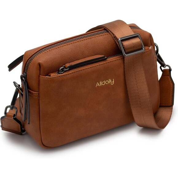 Handbags - Small Vegan Leather Crossbody Purse Women Organizer Wallet Travel